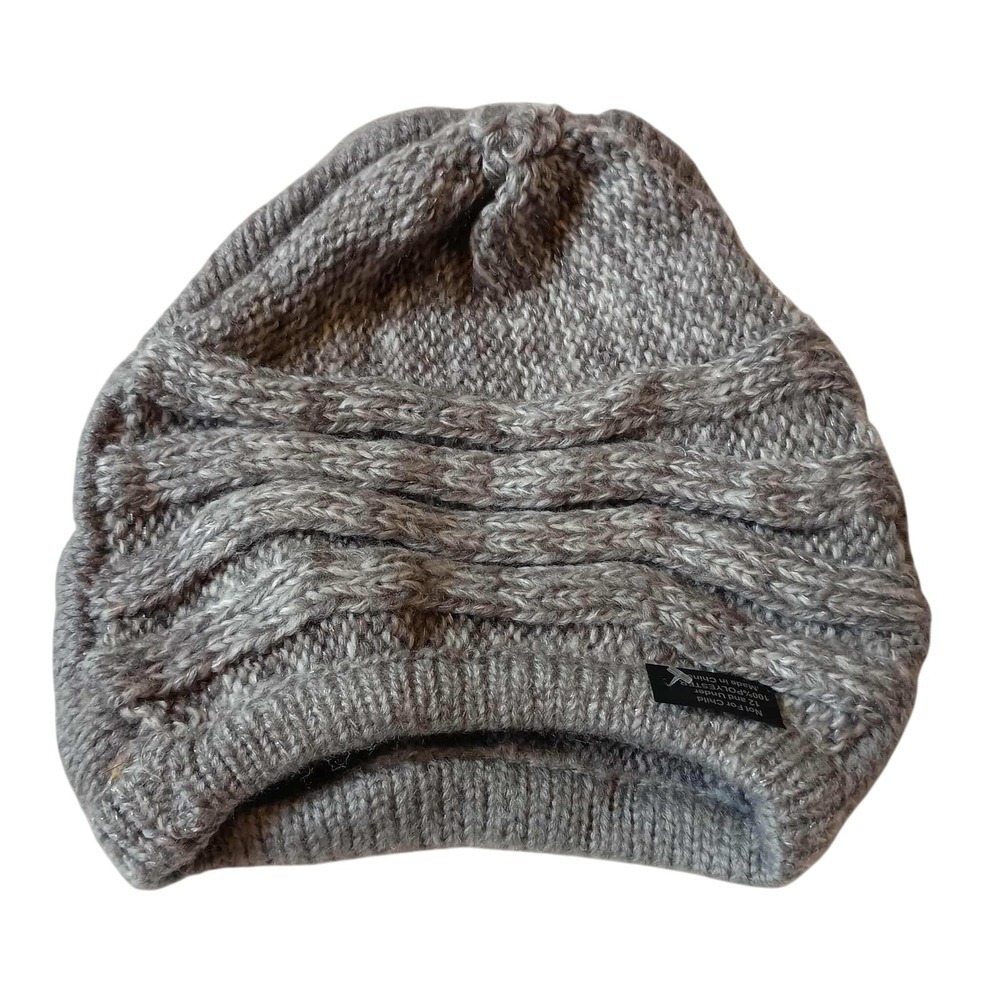 Chuns Chunky Knit Beanie Slouchy Hat Metallic Silver Gray Women's Winter‎